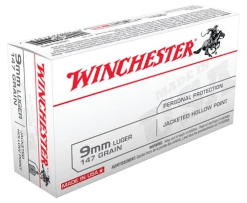 020892213517__04902.1778083446.webp Winchester 9mmLuger 147gr Jacketed Hollow Point 50 Per Box/10 Case - Image 1