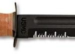 Kabar USMC Fight 7" 1095 CroVan Serrated Leather Handle & Sheath