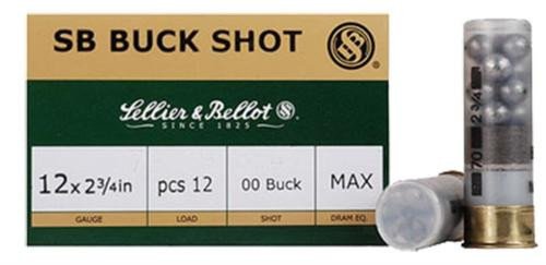 754908533183__35791.1776620333.jpg Sellier and Bellot SB Buckshot 12 Ga 2 3/4 1 1/8 oz #00 9 Pellet 25Rd/Box - Image 1