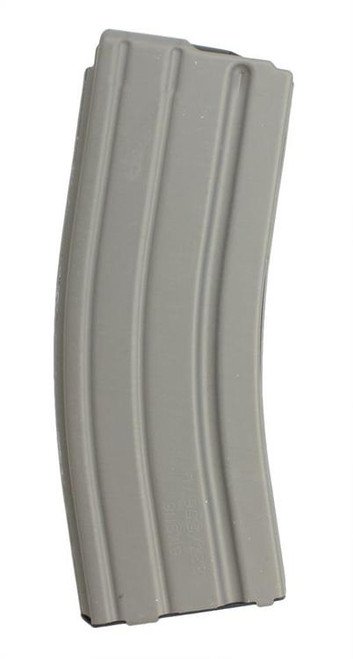 766897410123__11818.1713901160.jpg DuraMag Magazine, 223 Rem/556NATO, 30Rd, Gray, Fits AR Rifles, Aluminum, Black Anti-tilt AGF Follower - Image 1