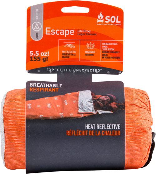 SSI124909__81762.1786126926.png Survive Outdoors Longer Escape Bivvy Warmth Waterproof Orange Aluminum-Coated Polyethylene - Image 1