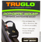 Truglo Red Dot Sight Mount, For Shotgun Vent Rib Barrel with 0.236" to 0.395" Vent Ribs Width, Fits Trijicon RMR, Nitride Finish, Black