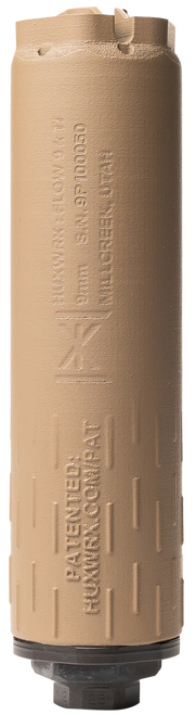 SSI173051__67734.1786043943-1.png HUXWRX Flow 9K Ti 5.33" Without Booster Assembly, 5.87" with Included 1/2X28 Booster, 9mm, Titanium Construction, Cerakote Flat Dark Earth - Image 1