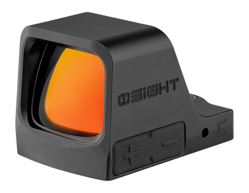 SSI196493__58813.1785947085.png OLight Osight C, Handgun Sight, RMR Footprint, Matte Black, 3 MOA Green Dot and 32 MOA Circle, Side Loading CR1632 Battery - Image 1